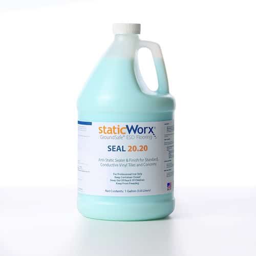 Bottle of SEAL 20.20 Advanced Anti-Static Protectant for Vinyl and Concrete Floors