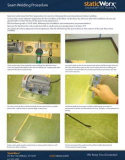 Thumbnail of PDF StaticWorx Seam Welding Procedure