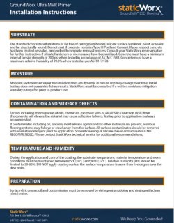 Thumbnail of the first page of the GroundWorx Ultra MVR Primer Installation Instructions PDF