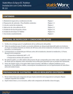 Thumbnail of the first page of the EclipseEC Rubber Sheet Installation with RI 2.0 Conductive Adhesive PDF (Spanish version)