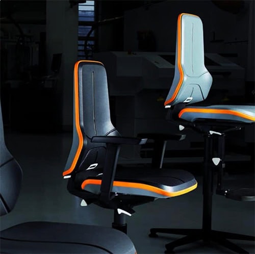 Cropped photo of a row of Bolt ESD chairs