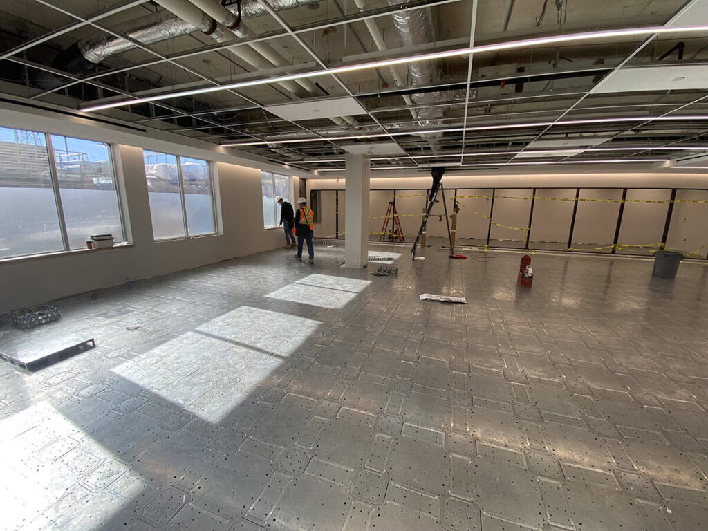 Image shows a space being prepped ahead of an ESD flooring installation