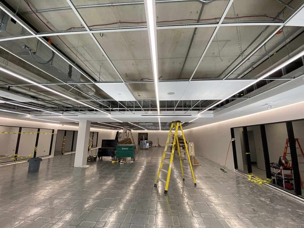 Image shows a space being prepped ahead of an ESD flooring installation
