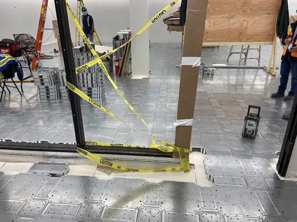 Image shows a space being prepped ahead of an ESD flooring installation